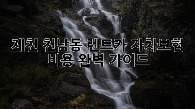 제천 천남동 렌트카 자차보험 비용 완벽 가이드
